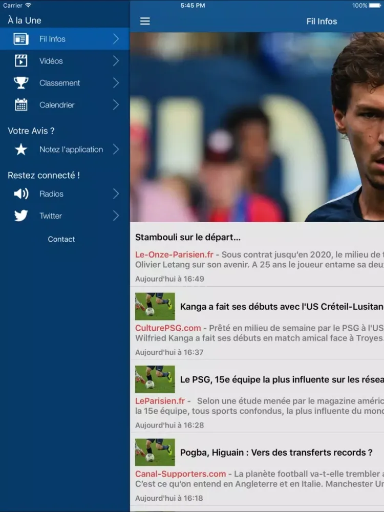 Capturas de pantalla de Paris News : Actualité Foot, Mercato, Vidéos iPad 