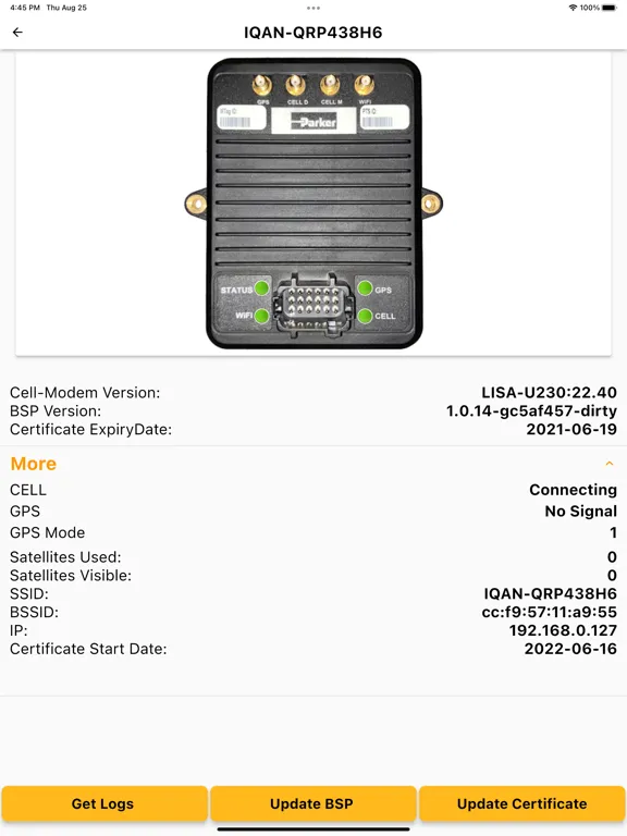 Parker Hannifin Mobile IoT iPad  スクリーンショット