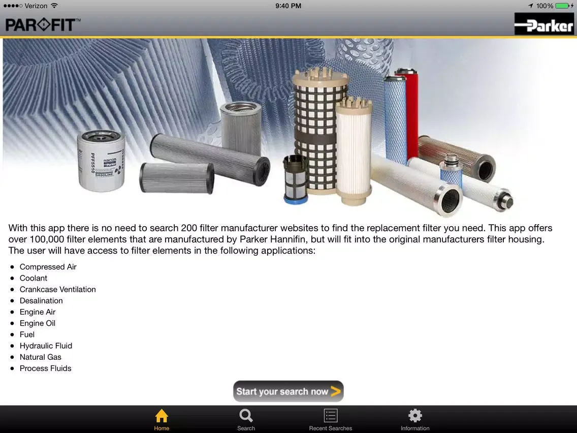 Parker Par Fit Interchangeable Filter Elements iPad  스크린샷