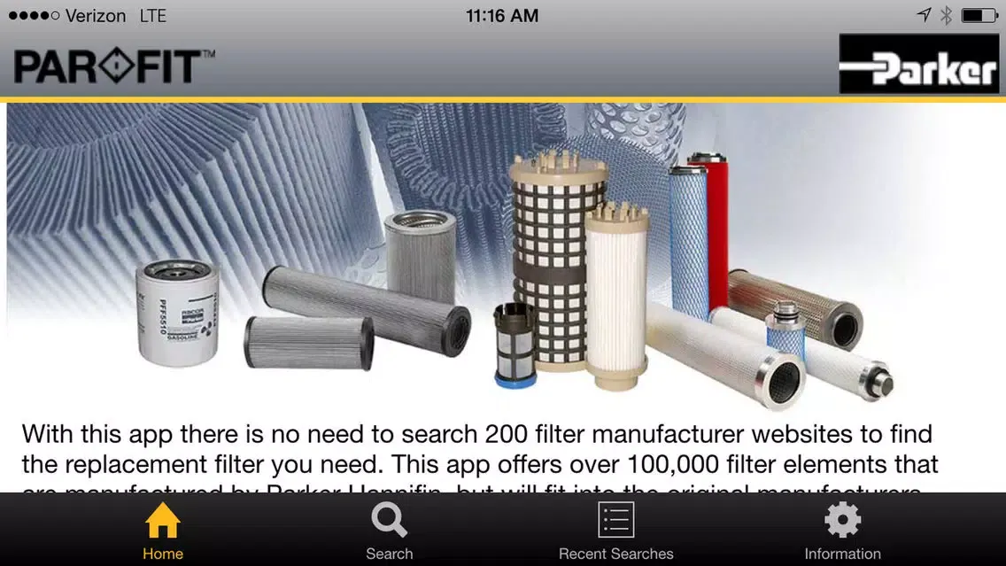 Parker Par Fit Interchangeable Filter Elements 스크린샷
