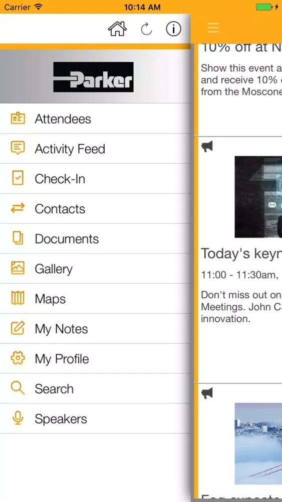 Parker Hannifin Events Screenshots