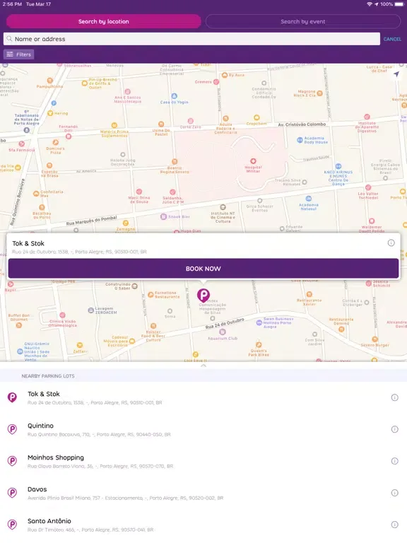 Ảnh chụp màn hình của Park Indigo BR iPad 