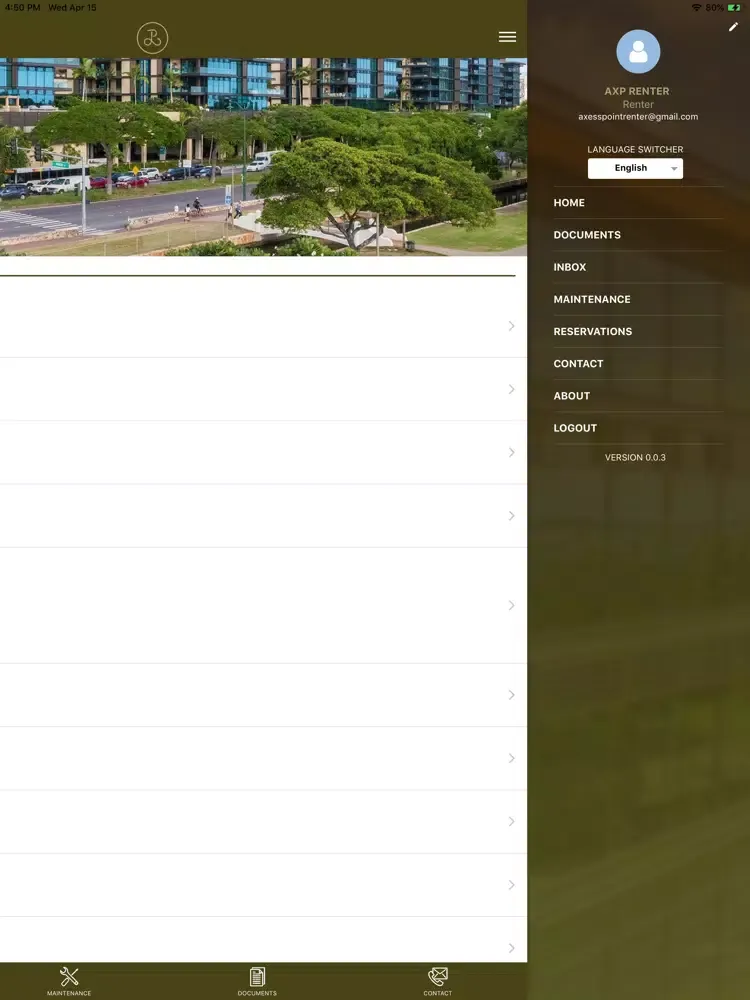 Ảnh chụp màn hình của Park Lane Ala Moana App iPad 