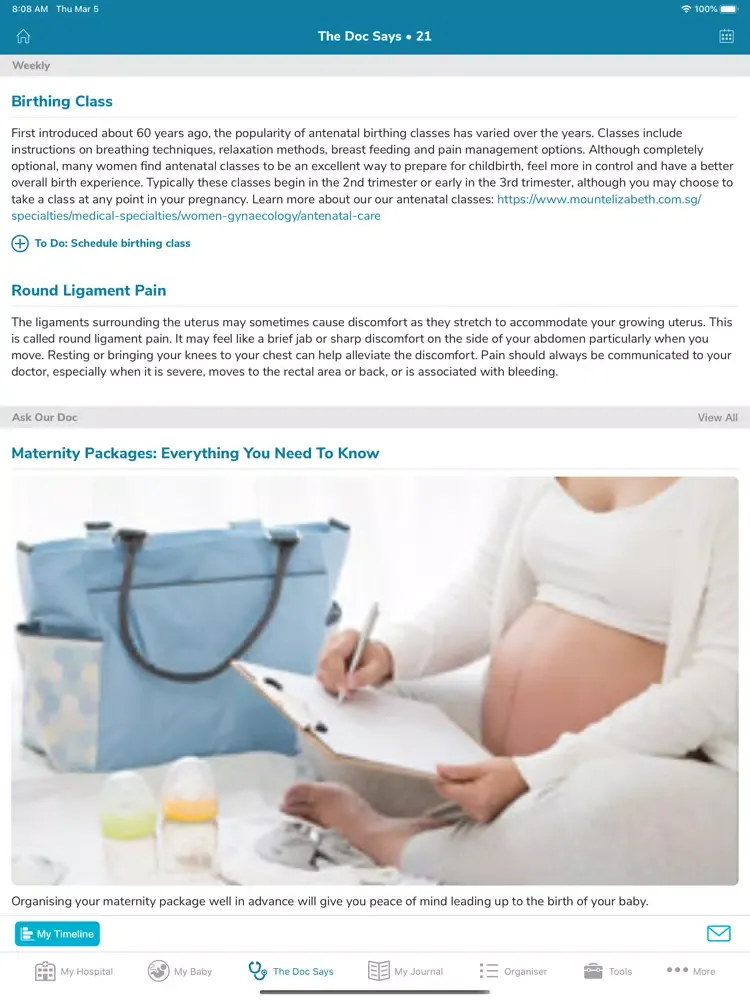 Скриншоты DigiHealth Maternity iPad 