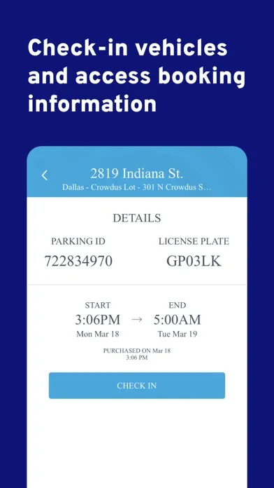 ภาพหน้าจอของ ParkWhiz Mobile Attendant