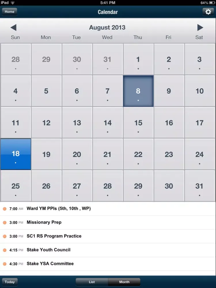 Ảnh chụp màn hình của Spring Creek First Ward iPad 