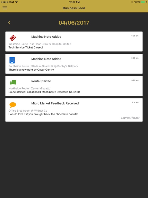 Parlevel Business Feed iPad  Screenshots