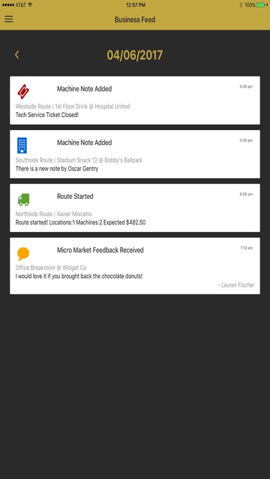 Parlevel Business Feed Screenshots