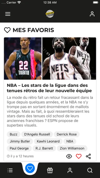 Tangkapan skrin Parlons Basket