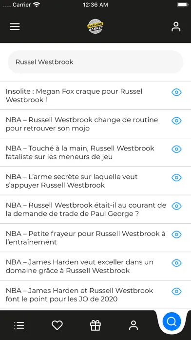 Tangkapan skrin Parlons Basket