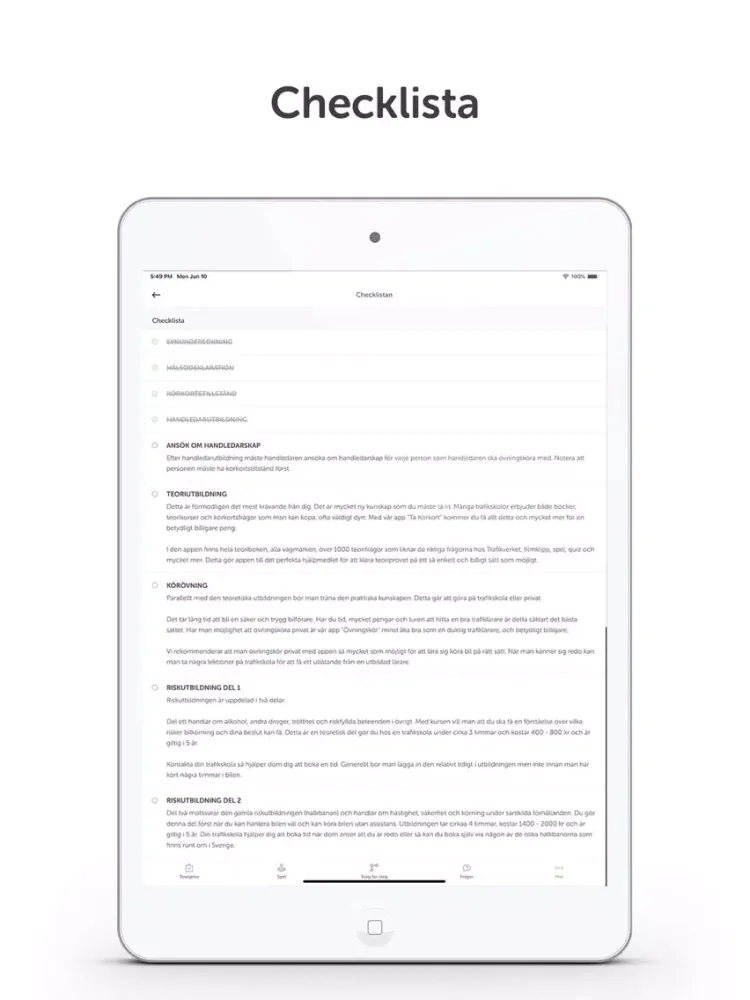 Ta Körkort (Try it) iPad  Screenshots
