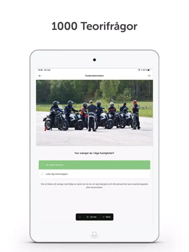Tangkapan layar Ta MC-Körkort (Prova på) iPad 
