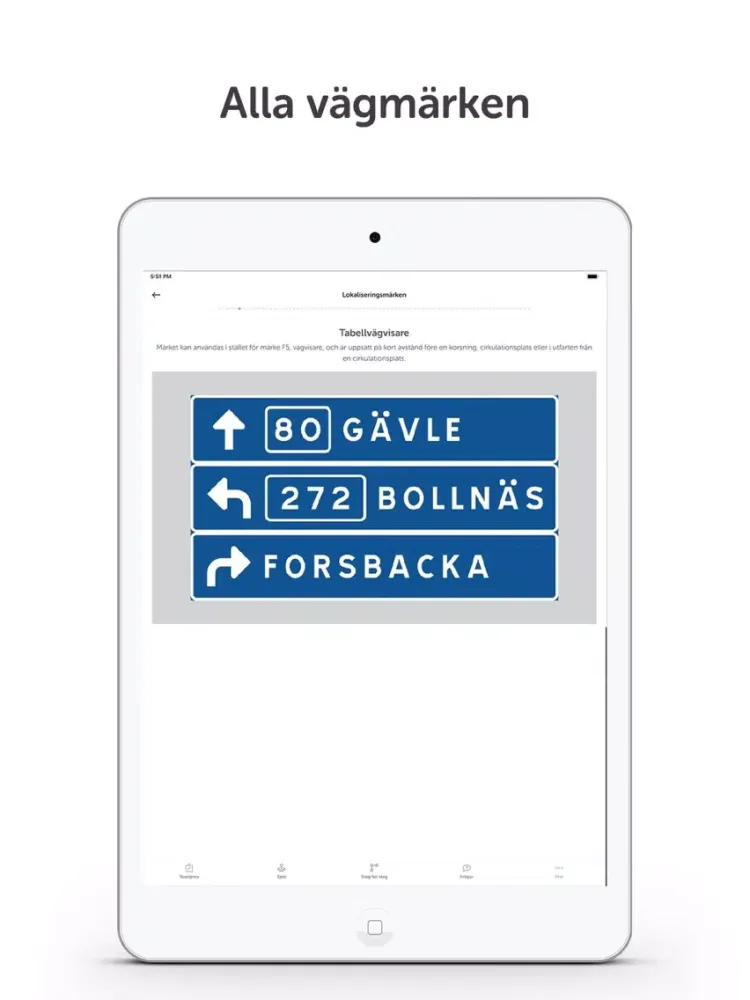 Tangkapan layar Ta MC-Körkort (Prova på) iPad 