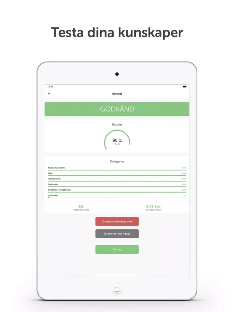 Ta MC-Körkort iPad  Screenshots