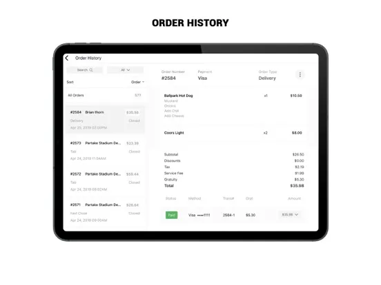 Partake POS iPad  Screenshots