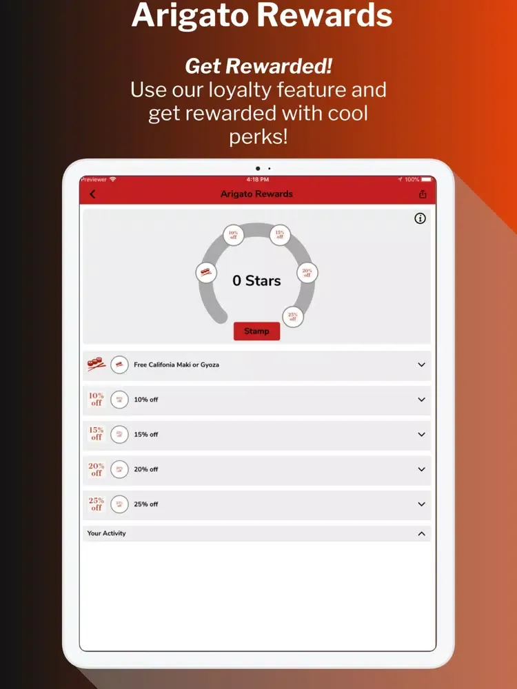 Arigato Hibachi and Sushi iPad 应用截图