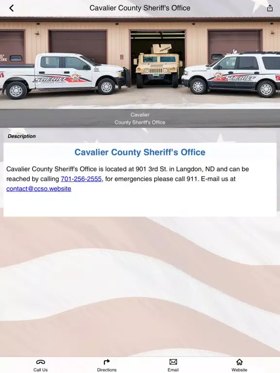 Tangkapan layar Cavalier County SO iPad 