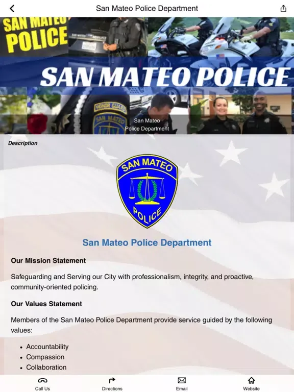 Captures d'écran de San Mateo Police Department iPad 