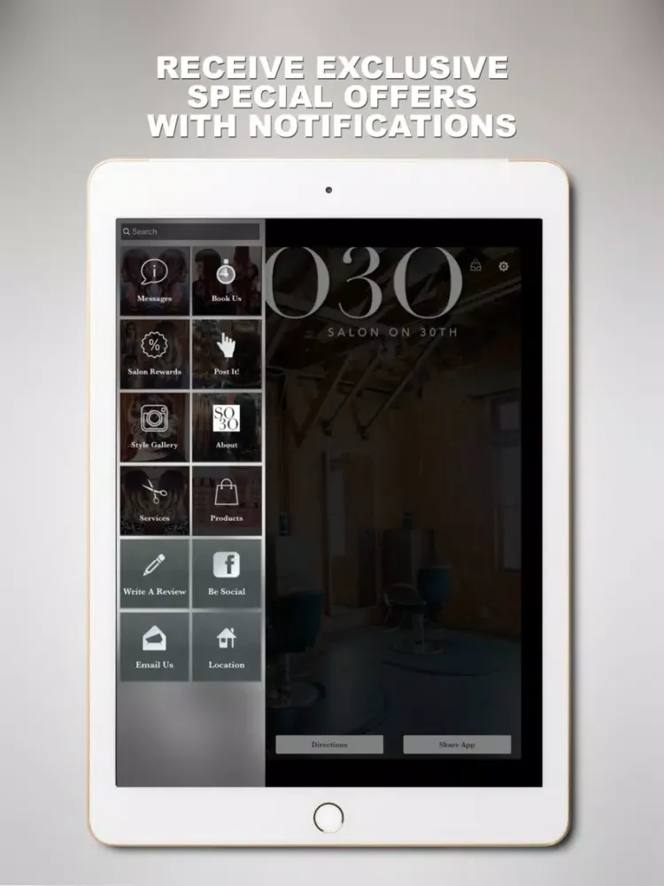 Ảnh chụp màn hình của Salon On 30th iPad 