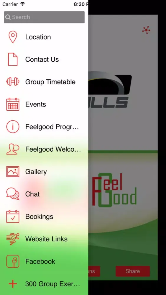 Tangkapan skrin Planet Feelgood Health Club