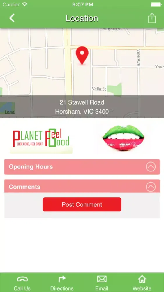 Tangkapan skrin Planet Feelgood Health Club