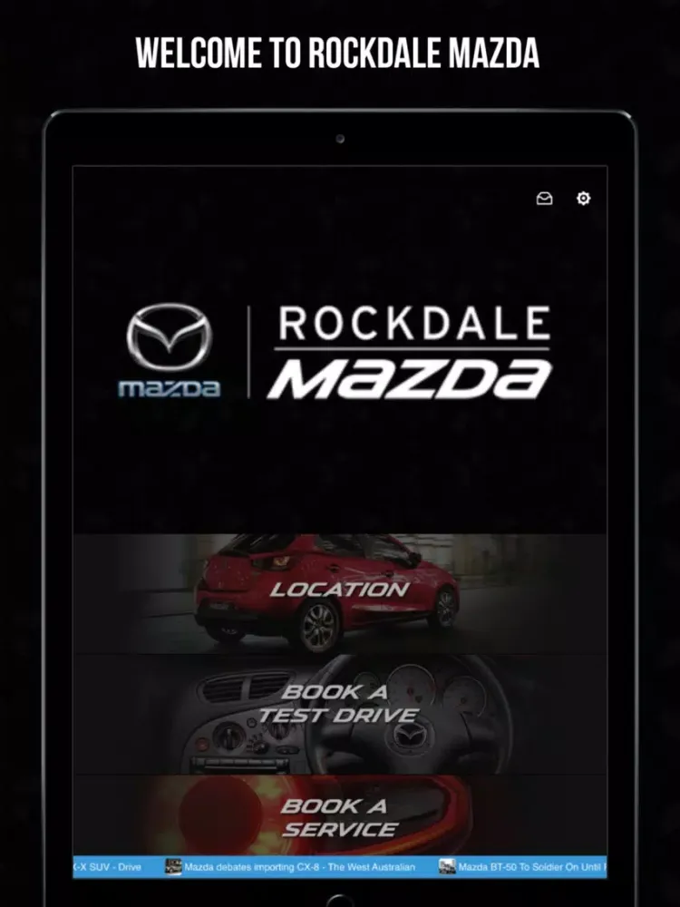 Tangkapan layar Rockdale Mazda iPad 