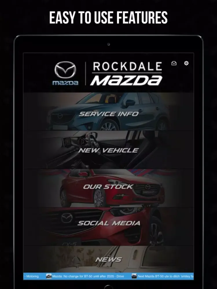 Tangkapan layar Rockdale Mazda iPad 
