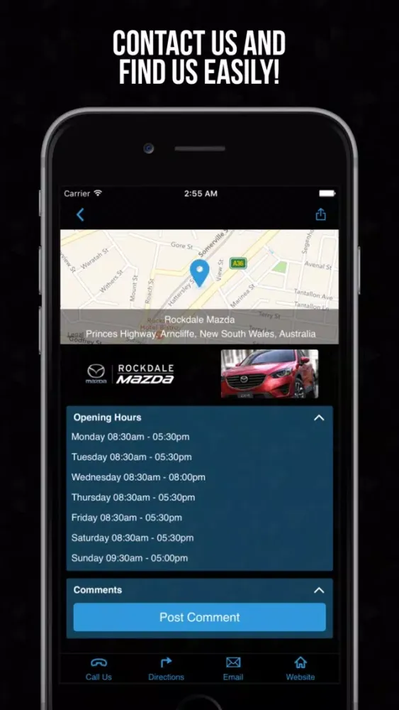 Tangkapan layar Rockdale Mazda