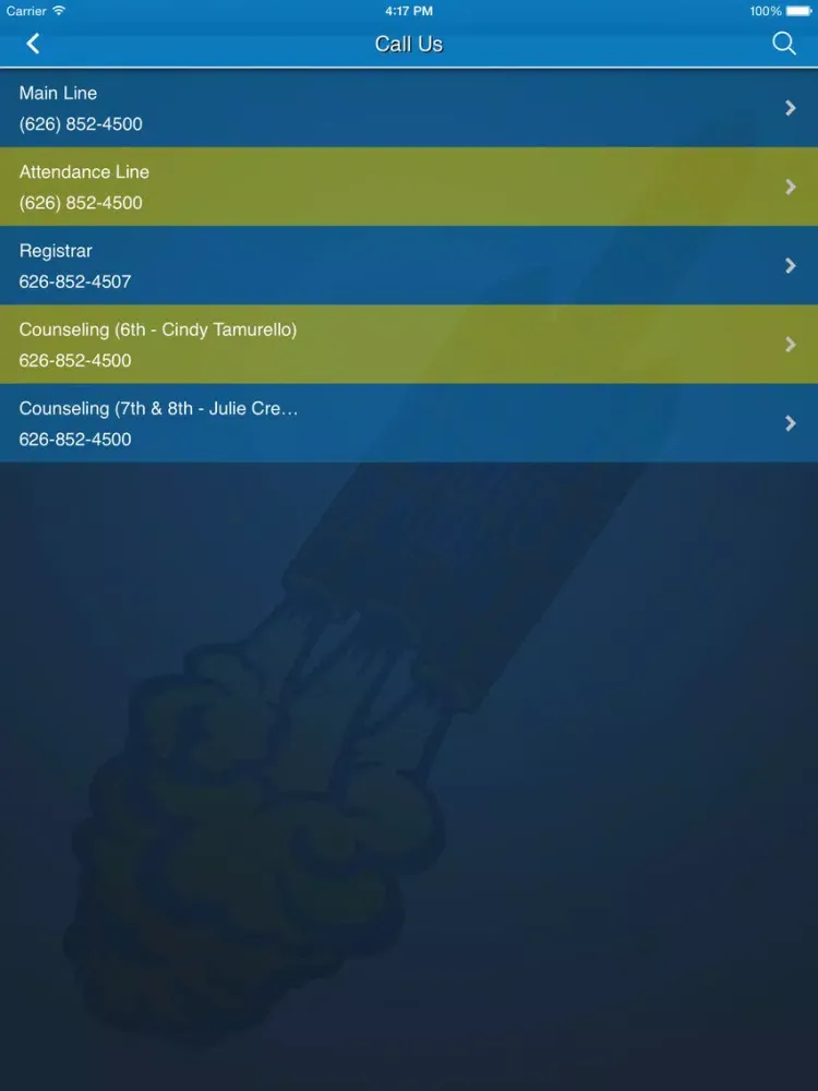 Capturas de tela do Goddard Middle School iPad 