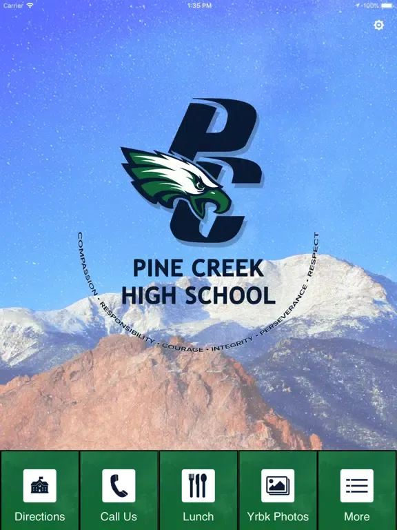 Tangkapan layar Pine Creek High School iPad 