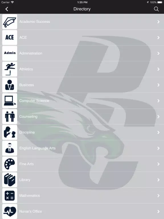 Tangkapan layar Pine Creek High School iPad 
