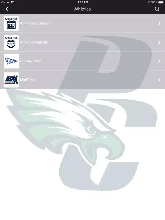 Tangkapan layar Pine Creek High School iPad 