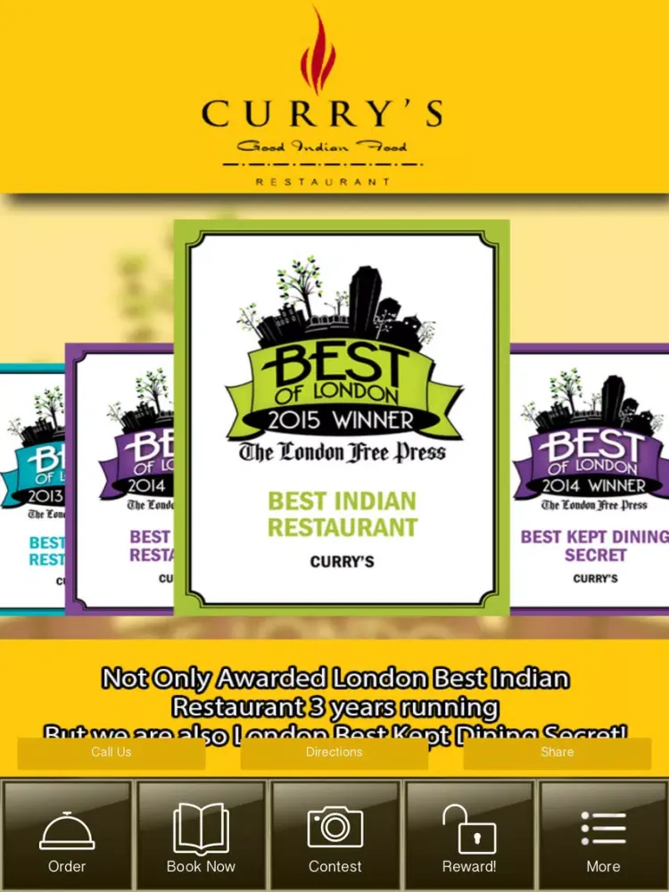Curry's Restaurant iPad  سکرین شاٹس