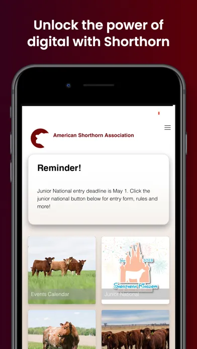 Captures d'écran de American Shorthorn Association