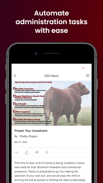 Captures d'écran de American Shorthorn Association
