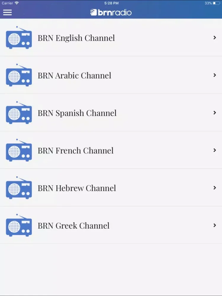Captures d'écran de BRN Radio iPad 