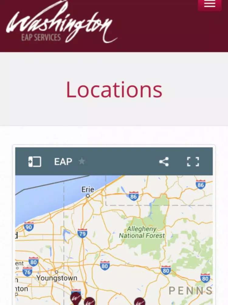 Tangkapan skrin Washington EAP Services iPad 