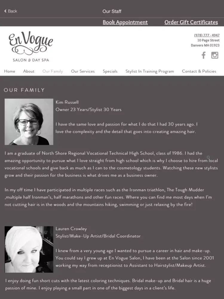 En Vogue Spa iPad  Screenshots