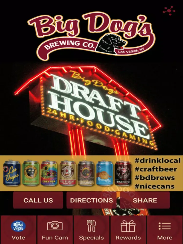 Tangkapan layar Big Dog’s Brewing Company iPad 