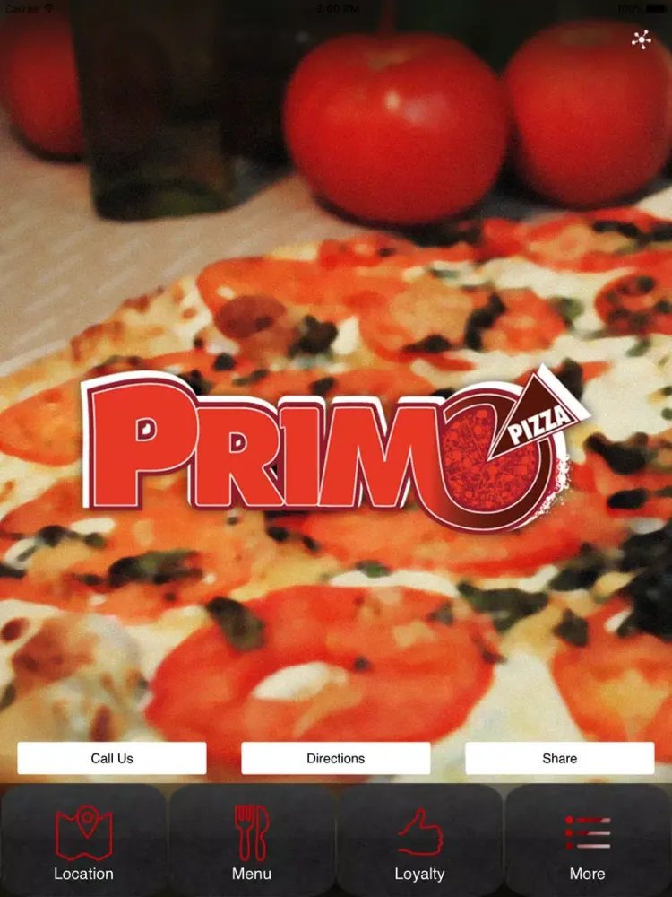 Ảnh chụp màn hình của Primo Pizza CT iPad 