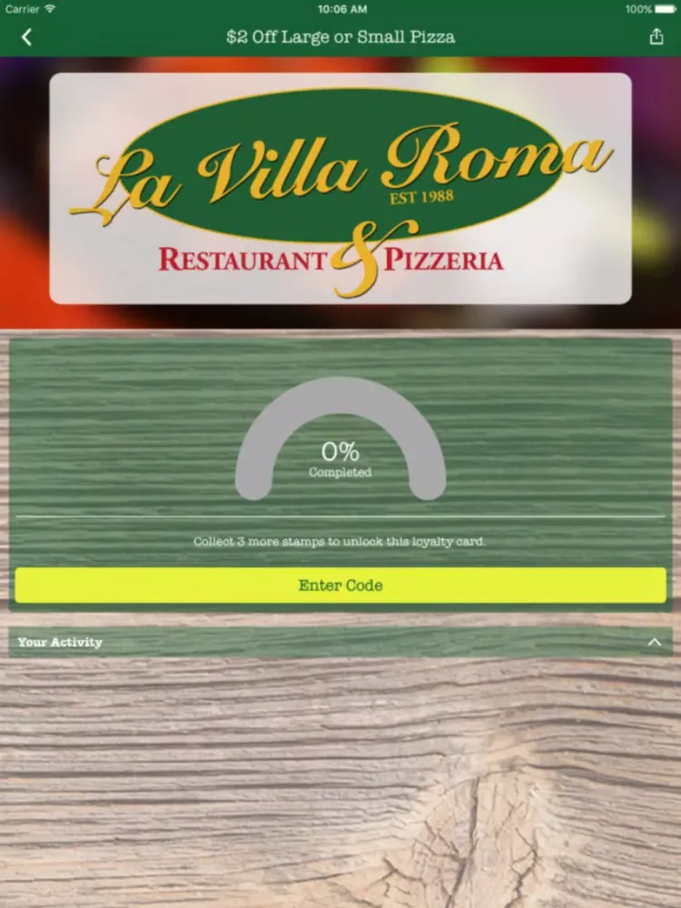 La Villa Roma Pizzaria iPad  Screenshots