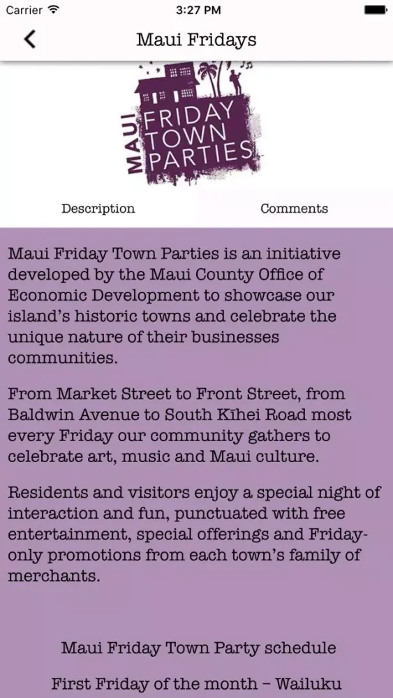 Maui Friday Town Parties স্ক্রিনশট