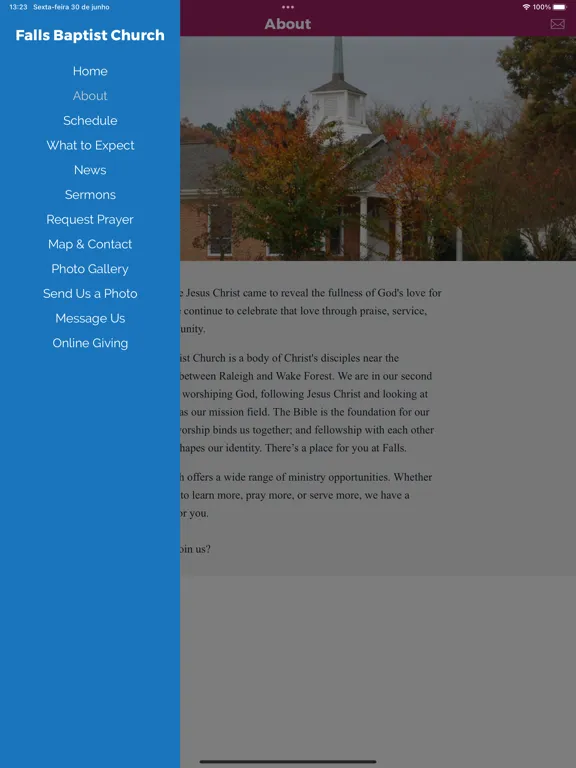ภาพหน้าจอของ Falls Baptist - Wake Forest NC iPad 