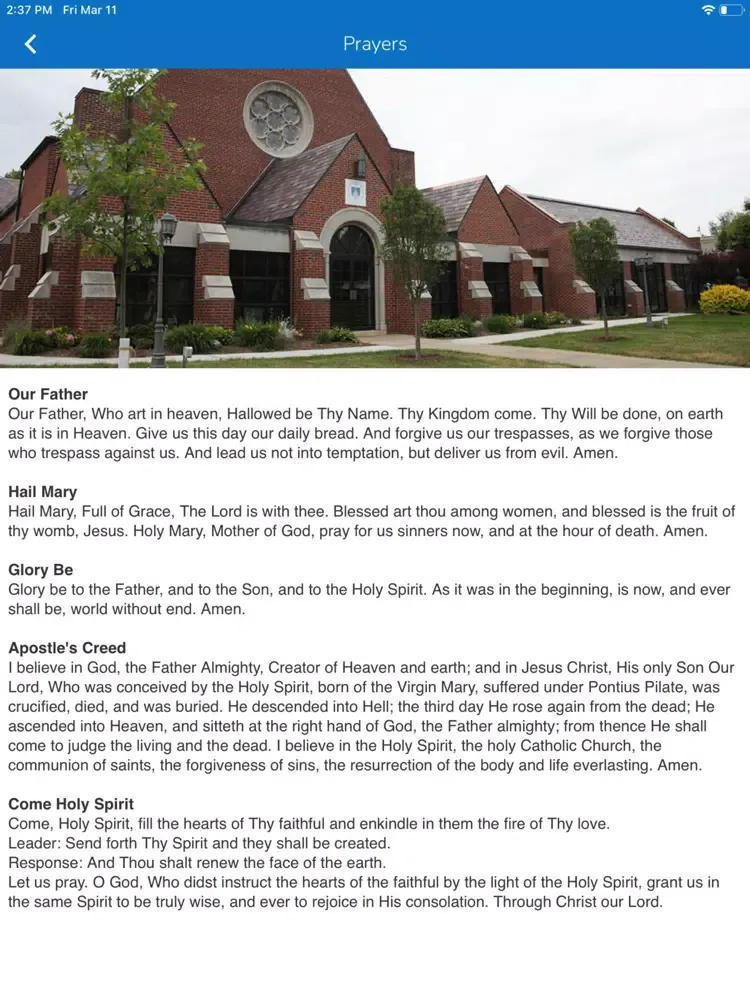 Capturas de tela do Nativity Parish and School iPad 