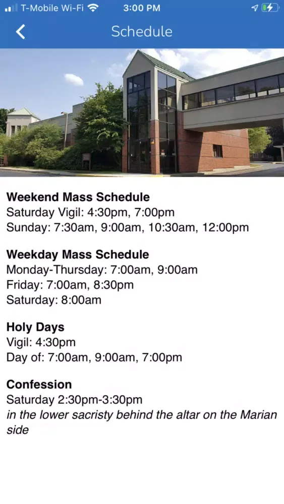 Capturas de tela do Nativity Parish and School