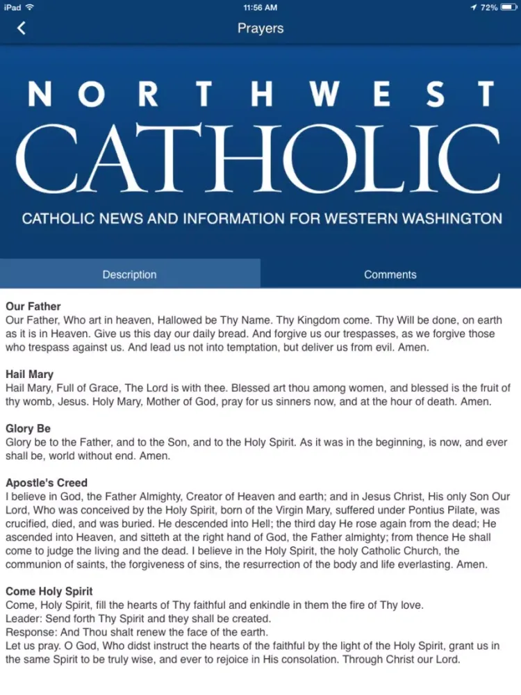 Tangkapan layar Northwest Catholic – Archdiocese of Seattle Magazine iPad 