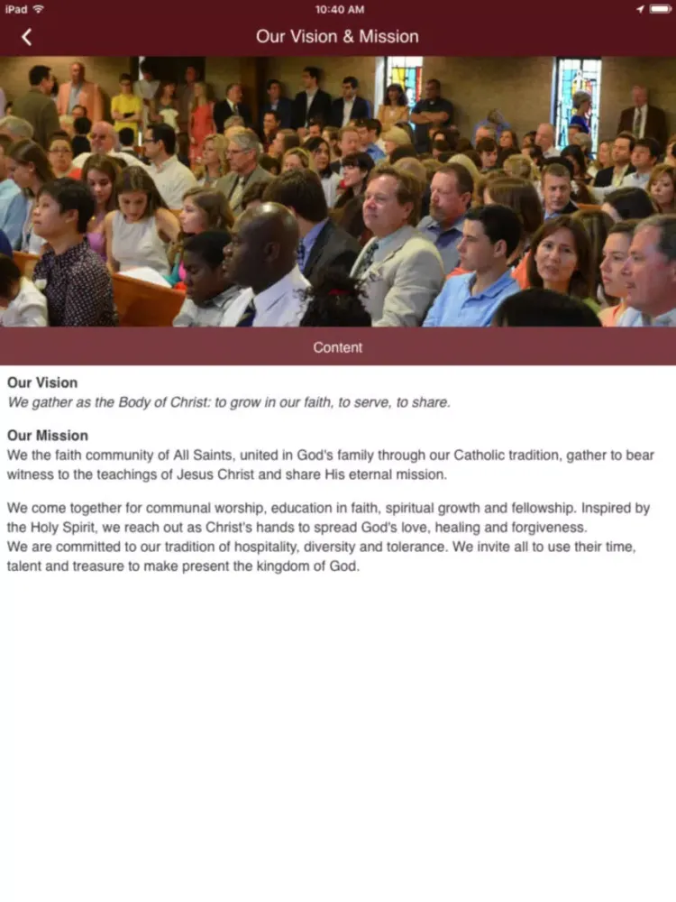 Ảnh chụp màn hình của All Saints Catholic Community - Dallas, TX iPad 