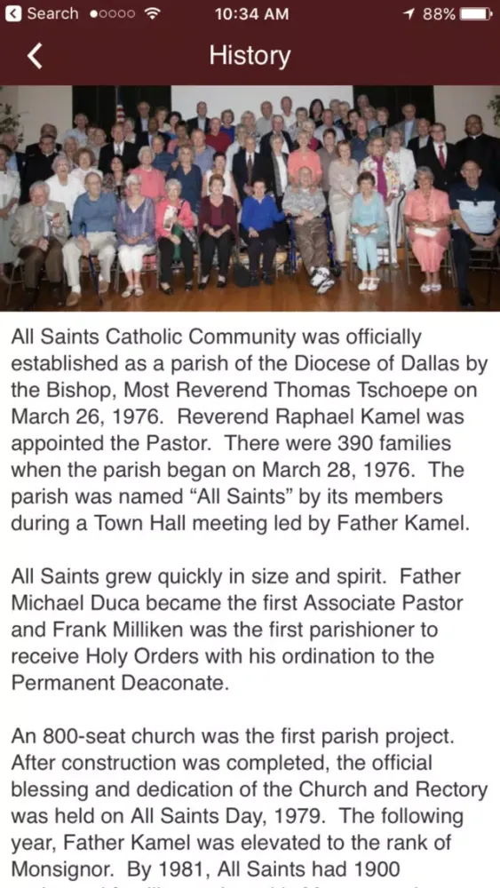 Ảnh chụp màn hình của All Saints Catholic Community - Dallas, TX