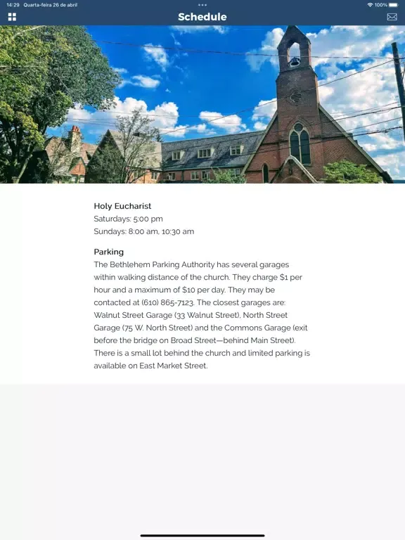 Capturas de pantalla de Trinity Episcopal, Bethlehem iPad 