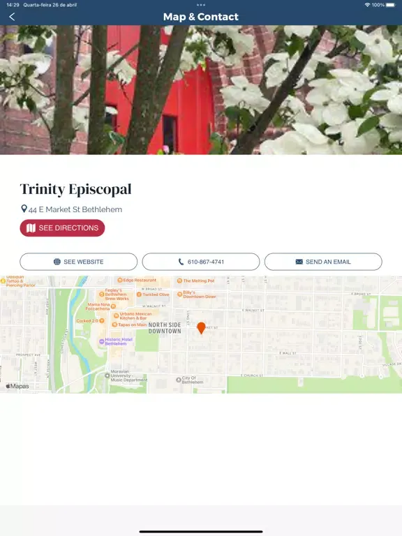 Capturas de pantalla de Trinity Episcopal, Bethlehem iPad 
